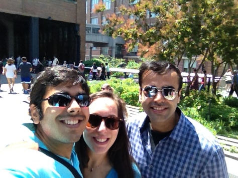 Manish, AMK, and AAD enjoying the perfect weather that weekend